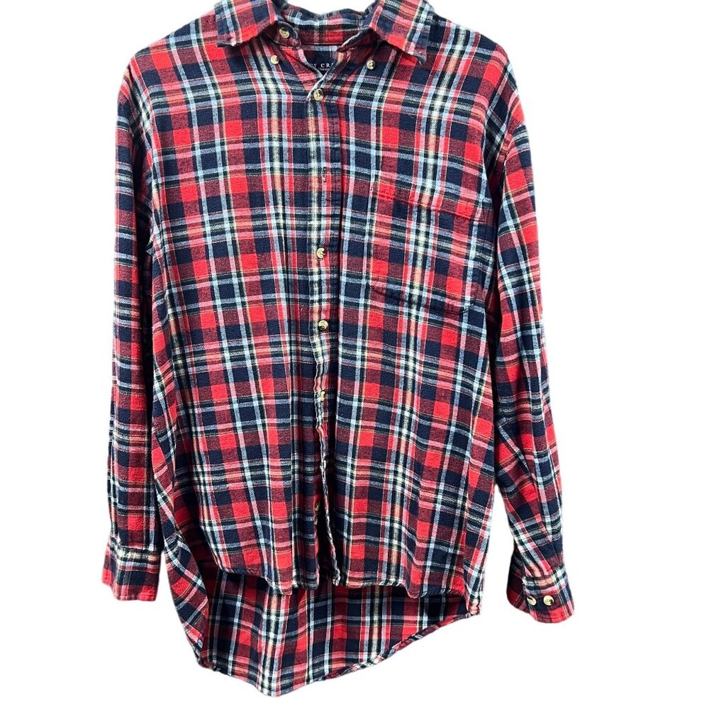 Ivy Crew‎ Classics Flannel Shirt Men Medium Red Plaid Long Sleeve Button-Up VTG